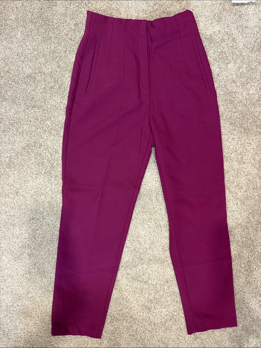 Zara Plum Tapered Dress Trousers